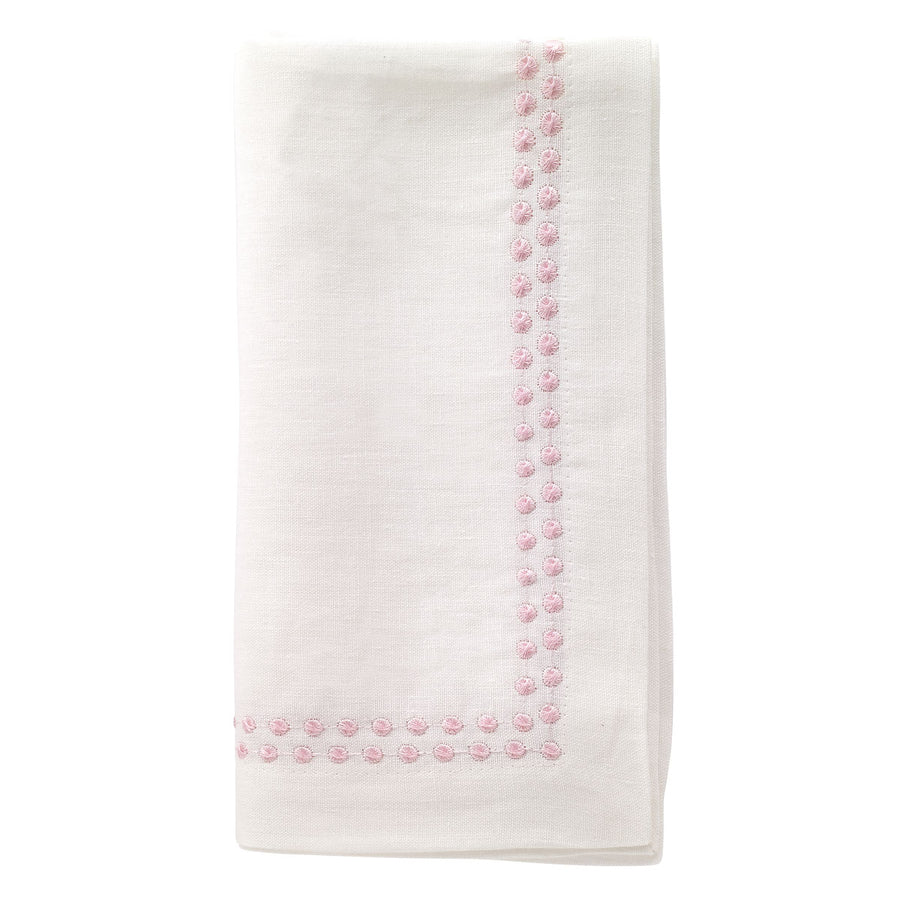 Beatrice Napkins, White and Pink (Set of 2)