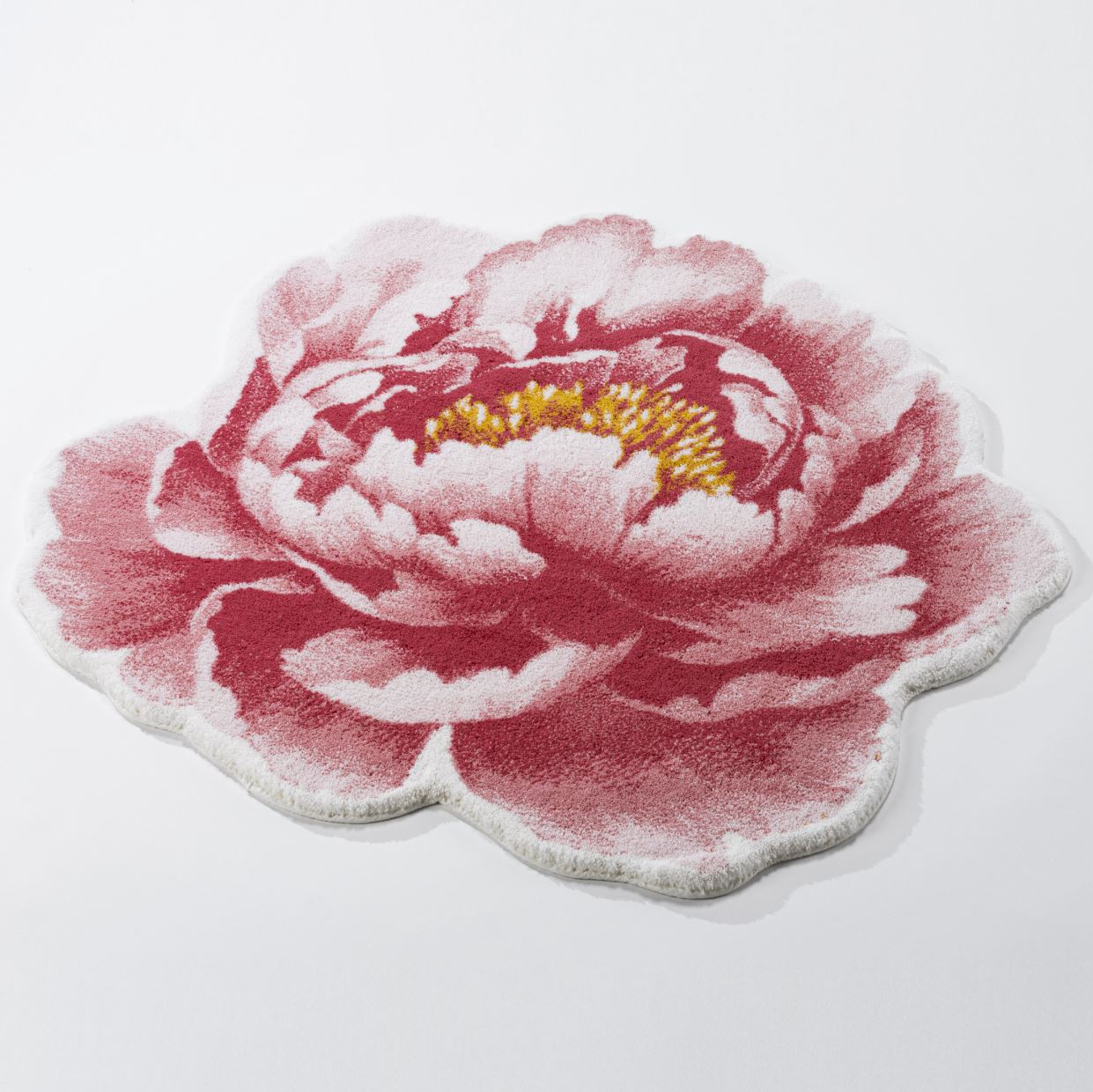 Pivoine Bath Rug - Romantic Pink Floral Cotton Rug