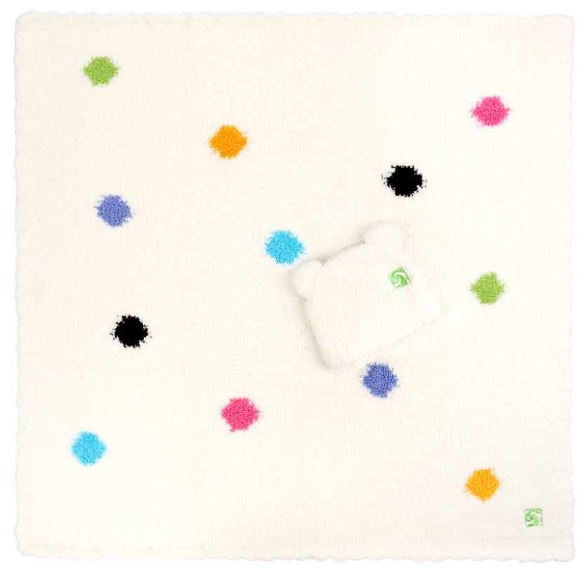 Kashwere Polka Dot Baby Blanket with Cap J Brulee