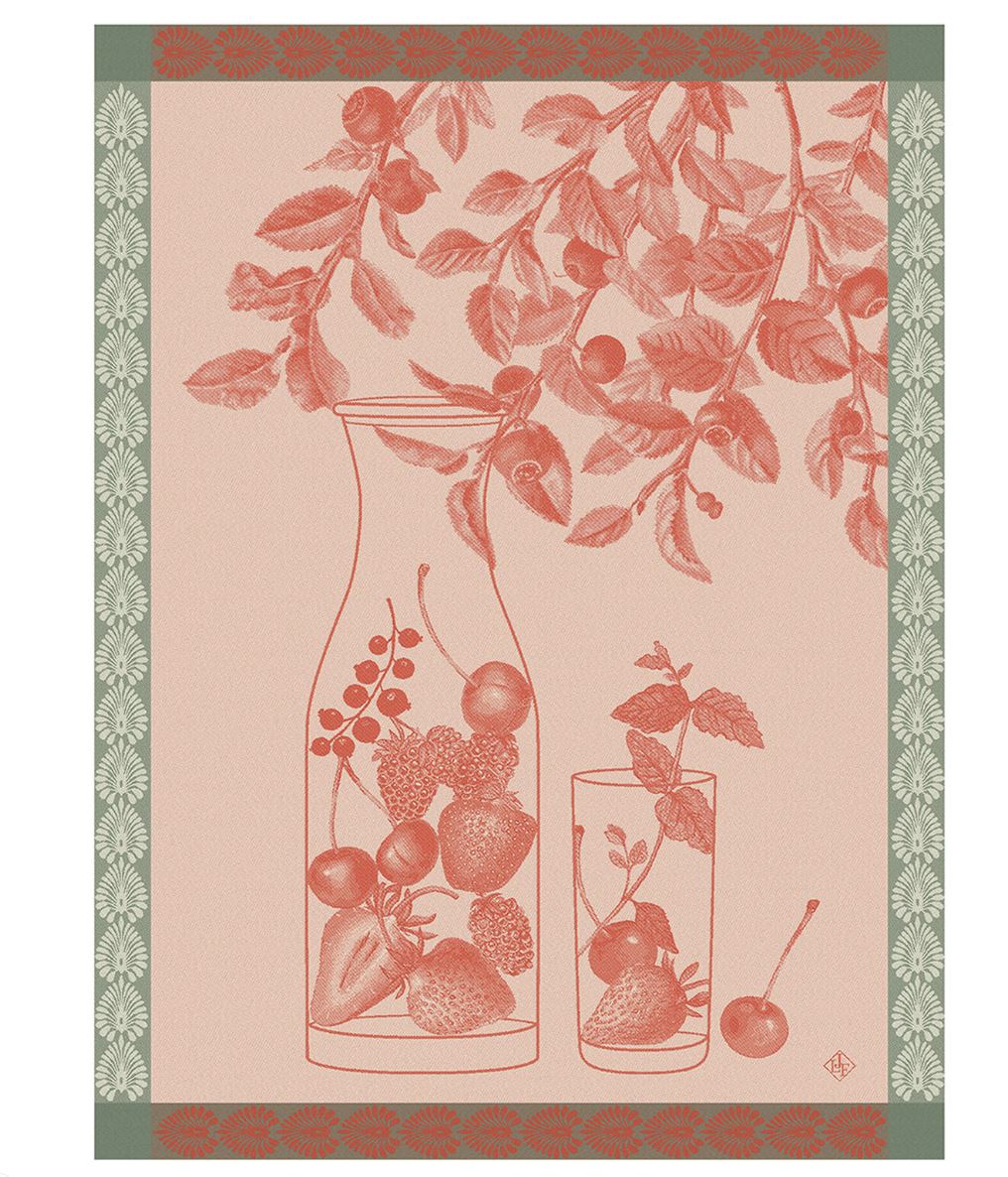 Eaux de Fruites Rouges Red Cotton Tea Towel