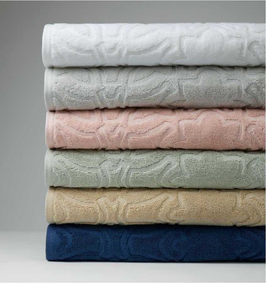 Sferra Moresco Towels. Textured Cotton J Brulee