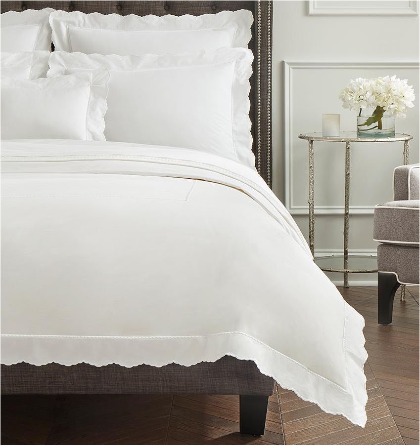 Sferra Pettine embroidered percale sheets and bedding.