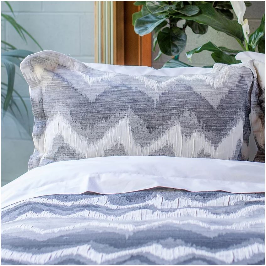 Grey and Cream Cotton Wool Bedding. St Geneve Cenno J Brulee Home