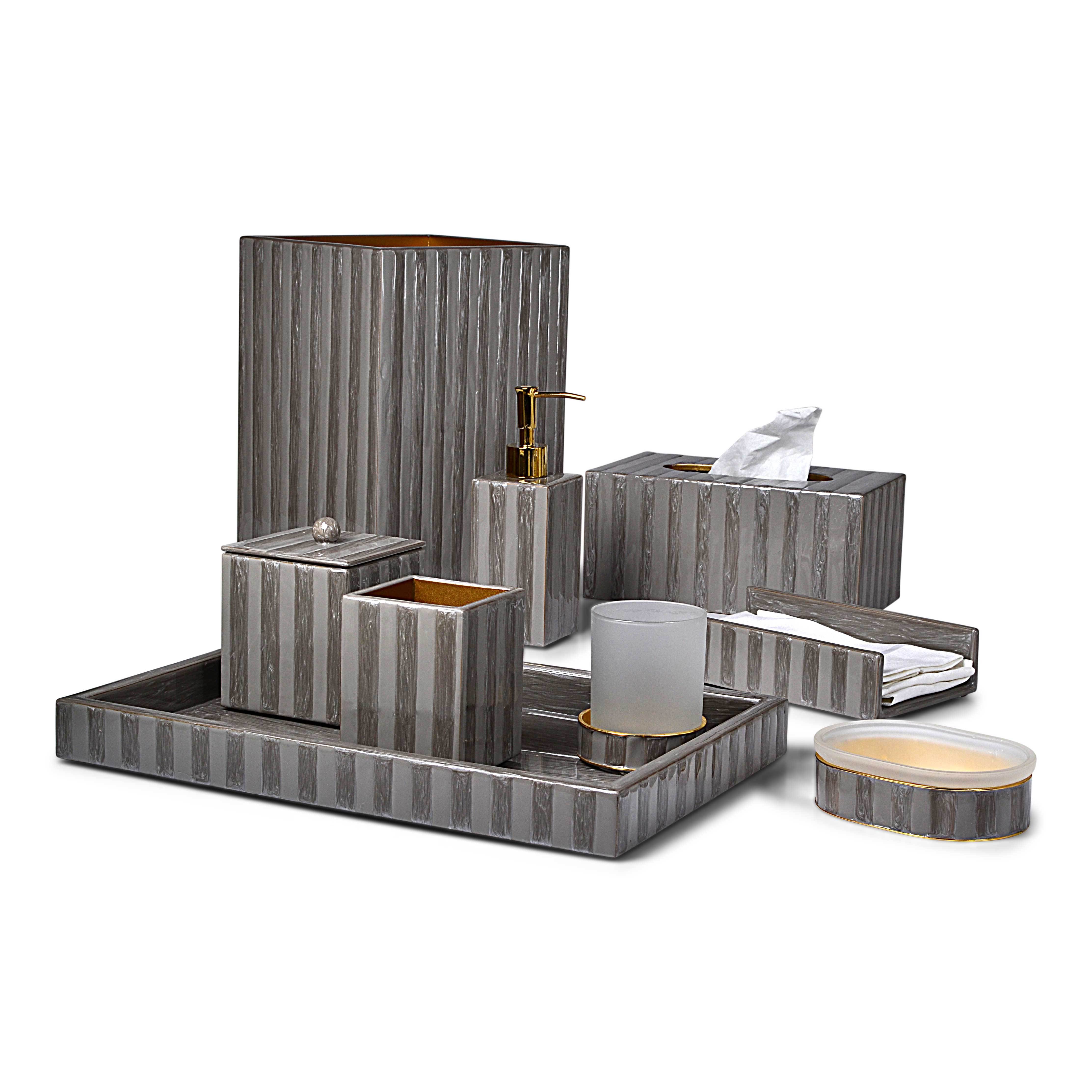 Mike and Ally Havana Striped Enamel Bath Accessories