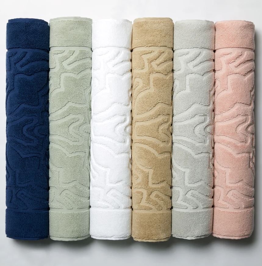 Sferra Moresco Towels. Textured Cotton J Brulee