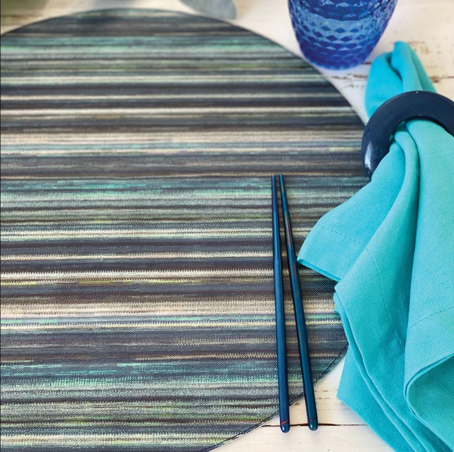 Bodrum Spectrum Blue Turquoise Round Easy Care Placemats Set of 4