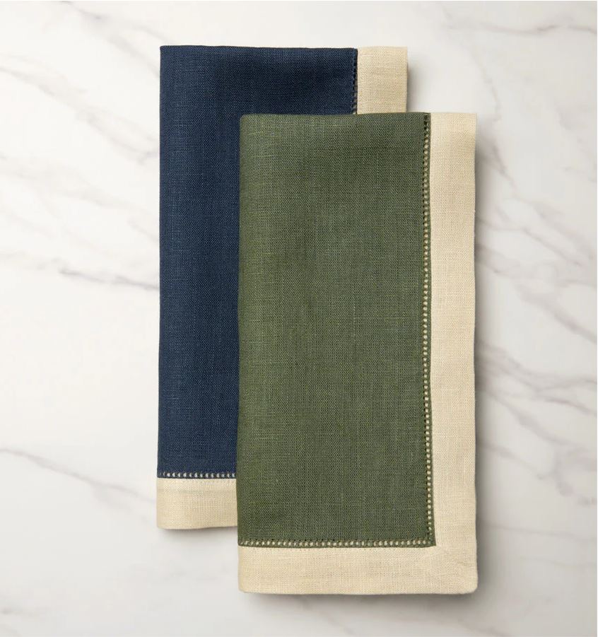 Sferra Roma 2 Color Linen Napkins, Placemats J Brulee Home