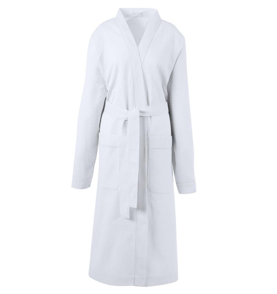 Volupté White Robe - French Waffle Cotton Elegance