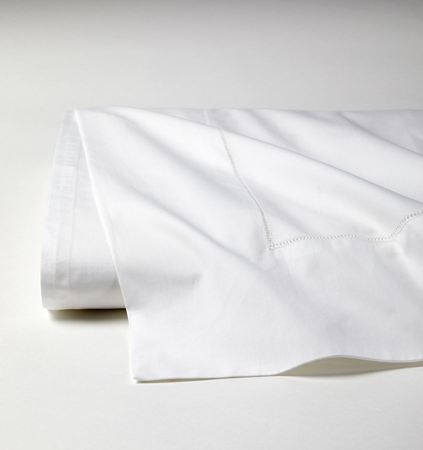 White Cotton Percale Sheets & Bedding Sferra Analisa