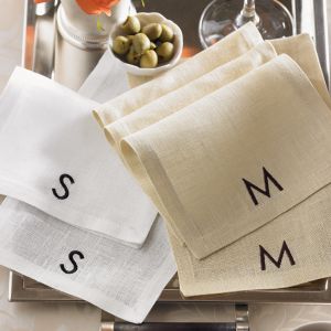 SFERRA Modern Monogram Cocktail Napkins