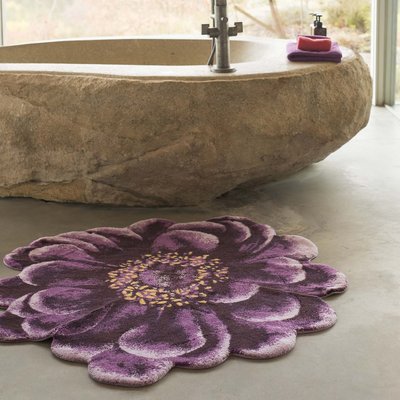 29.5 X 17.5 Plush Bathroom Decor Mat with Non Slip Backing Lunarable Flower Bath Mat Purple Pink Purple Orchids and Drops in Water Fresh Nature Scenery Fragrance Essence 