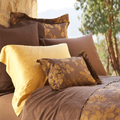 Brown & Gold Floral Sheets - SDH Josephine Chocolate