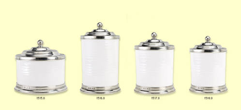 Match Italian Pewter Cannisters & Cookie Jar