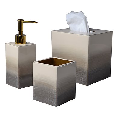 Mike and Ally Ombre Natural and Gold Enamel Bath Accessories