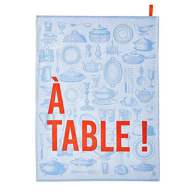 Le Jacquard Francais A Table Blue Cotton Tea Towel