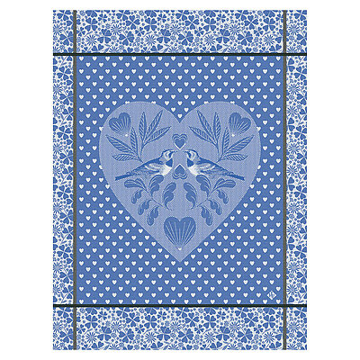 Le Jacquard Francais Amour Blue Cotton Tea Towel