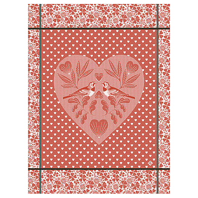 Le Jacquard Francais Amour Red Cotton Tea Towel