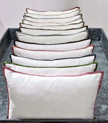 Ann Gish Snap Cotton Duvet Covers with Colored Silk Trim