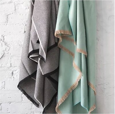 St Geneve Zuri Baby Alpaca Herringbone Throw Blanket