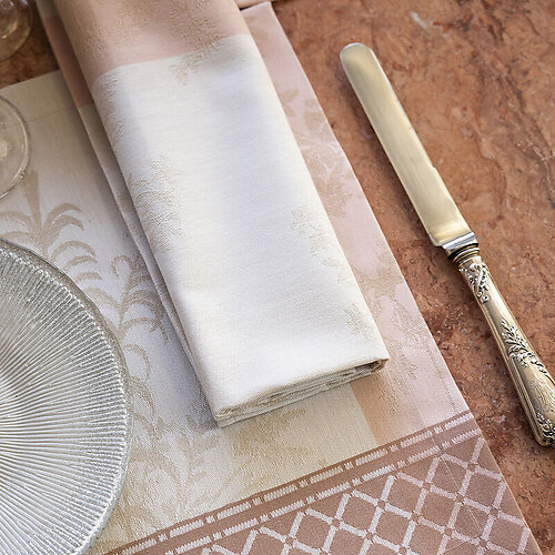 Le Jacquard Francais Jardin d'Eden Beige Table Linens