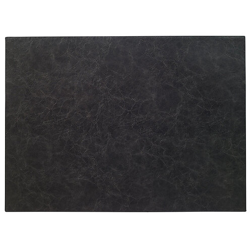 Bodrum Tanner Black Rectangle Faux Leather Placemats - Set of 4