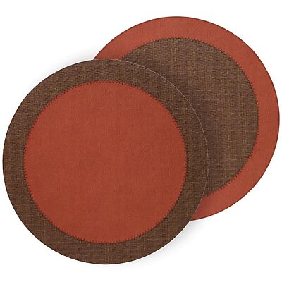 Bodrum Halo Paprika Chocolate Round Easy Care Placemats - Set of 4
