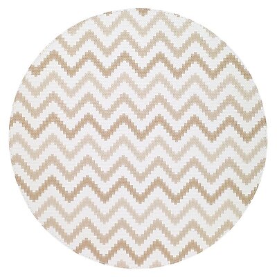 Bodrum Ripple Beige Round Easy Care Placemats - Set of 4