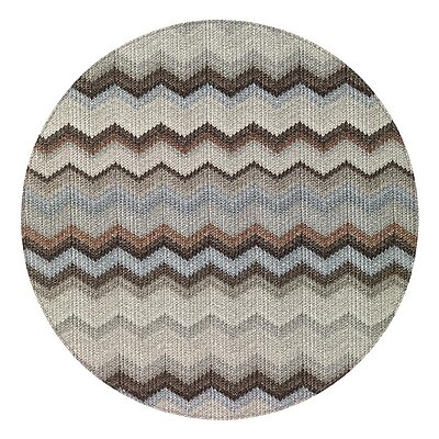 Bodrum Bargello Blue Round Easy Care Placemats - Set of 4