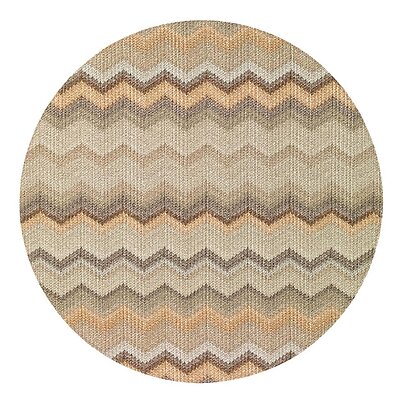 Bodrum Bargello Gold Round Easy Care Placemats - Set of 4