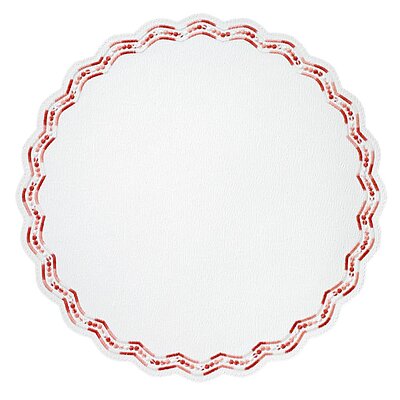 Bodrum Belgravia Red Scalloped Easy Care Placemats - Set of 4