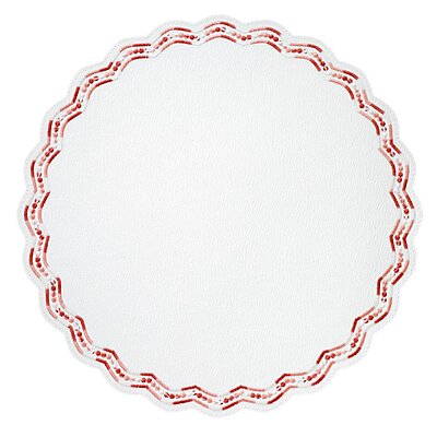 Bodrum Belgravia Red Scalloped Easy Care Placemats - Set of 4