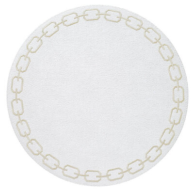 Bodrum Chains White and Gold Round Easy Care Placemats - Set of 4