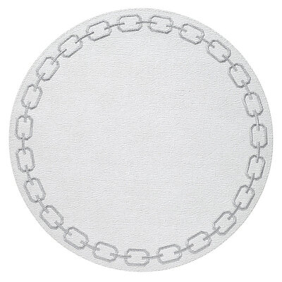 Bodrum Chains White and Silver Round Easy Care Placemats - Set of 4