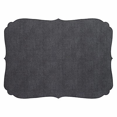 Bodrum Curly Charcoal Grey Oblong Easy Care Placemats - Set of 4