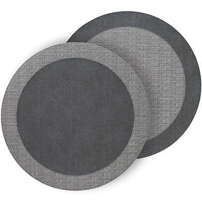 Bodrum Halo Charcoal Grey Round Easy Care Placemats - Set of 4