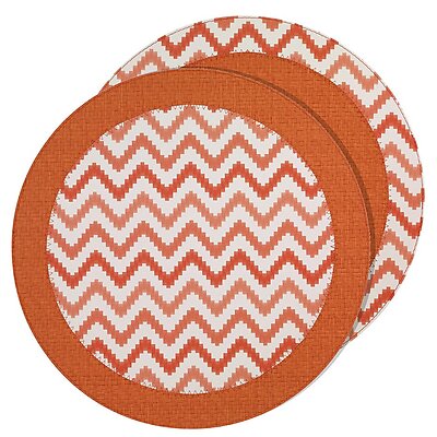 Bodrum Halo Pumpkin Orange Round Easy Care Placemats - Set of 4