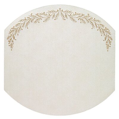 Bodrum Holly Antique White and Gold Elliptic Easy Care Place Mats - Set of 4