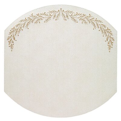 Bodrum Holly Antique White and Gold Elliptic Easy Care Place Mats - Set of 4