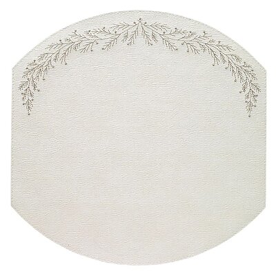 Bodrum Holly Antique White and Silver Elliptic Easy Care Place Mats - Set of 4