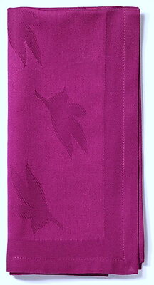 Bodrum Leaves Violet Cotton Napkins - Set of 6