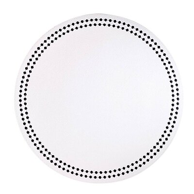 Bodrum Pearls Pure White and Black Round Easy Care Placemats - Set of 4