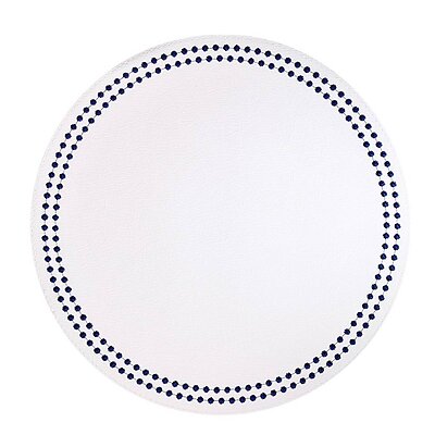 Bodrum Pearls Pure White and Navy Blue Easy Care Placemats - Set of 4