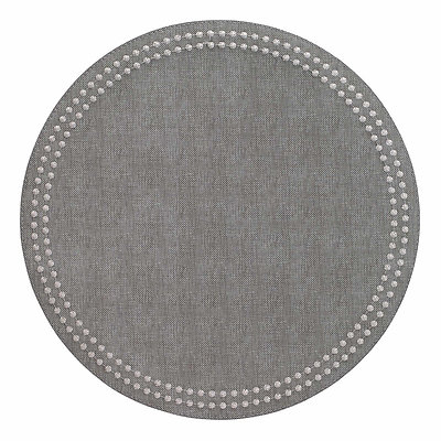 Bodrum Pearls Grey and Silver Round Easy Care Placemats - Set of 4