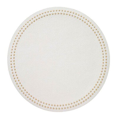 Bodrum Pearls Antique White and Gold Round Easy Care Placemats - Set of 4