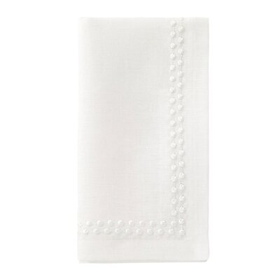 Bodrum Pearls White Linen Napkins - Set of 4