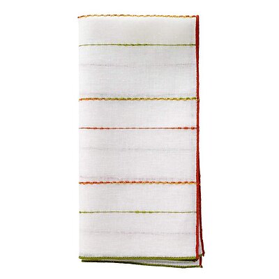 Bodrum Porto Grass and Paprika Striped Napkins - Set of 4