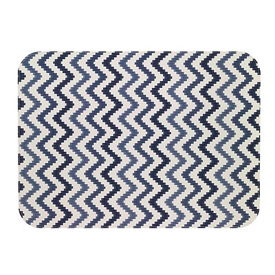 Bodrum Ripple Navy Blue Oblong Easy Care Placemats - Set of 4