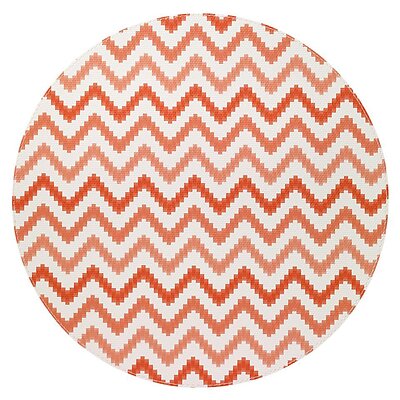 Bodrum Ripple Pumpkin Orange Round Easy Care Placemats - Set of 4