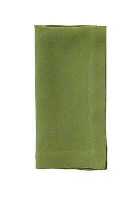 Bodrum Riviera Grass Green Stonewashed Linen Napkins - Set of 4