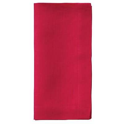 Bodrum Riviera Magenta Red Stonewashed Linen Napkins - Set of 4